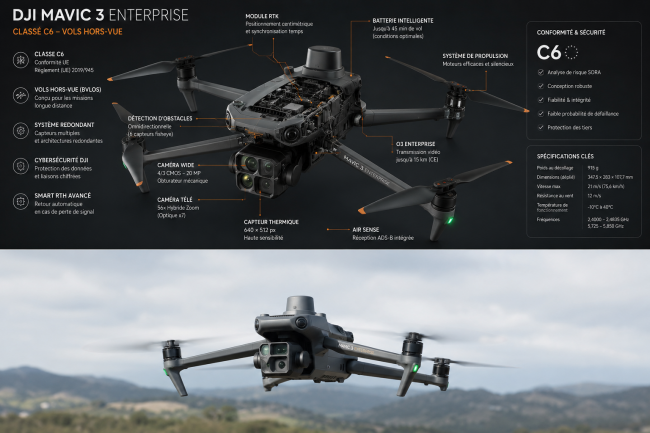 Drone Mavic 3 Enterprise C6 - Formations Flying Manta